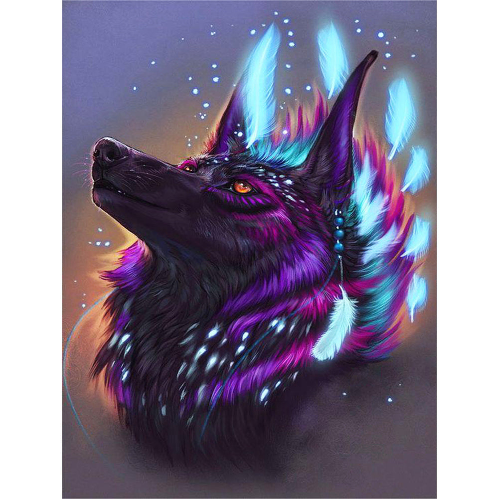 Black Wolf - Full Round Drill Diamond Painting 30*40CM