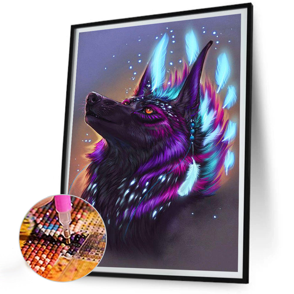 Black Wolf - Full Round Drill Diamond Painting 30*40CM