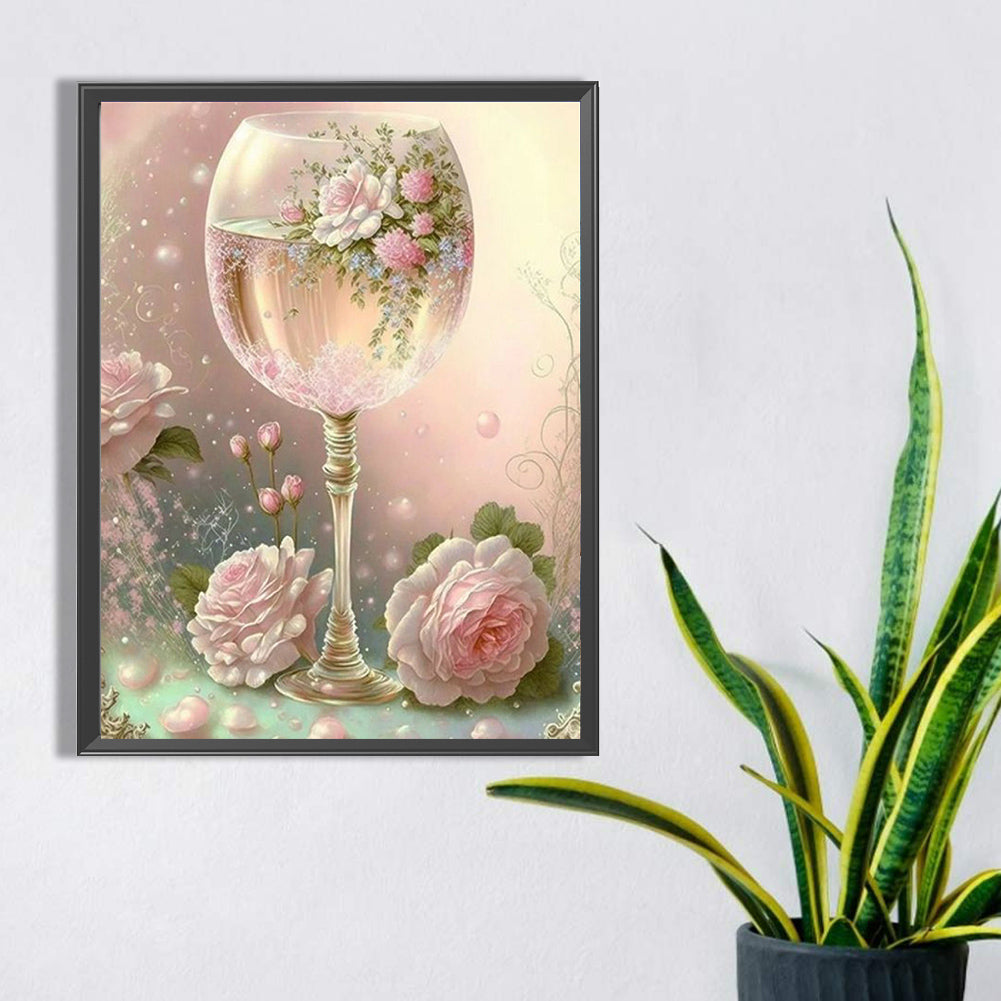 Goblet And Flowers - Full Square Drill Diamond Painting 30*40CM
