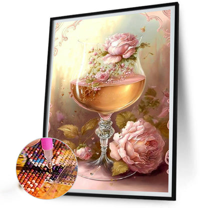 Goblet And Flowers - Full Square Drill Diamond Painting 30*40CM