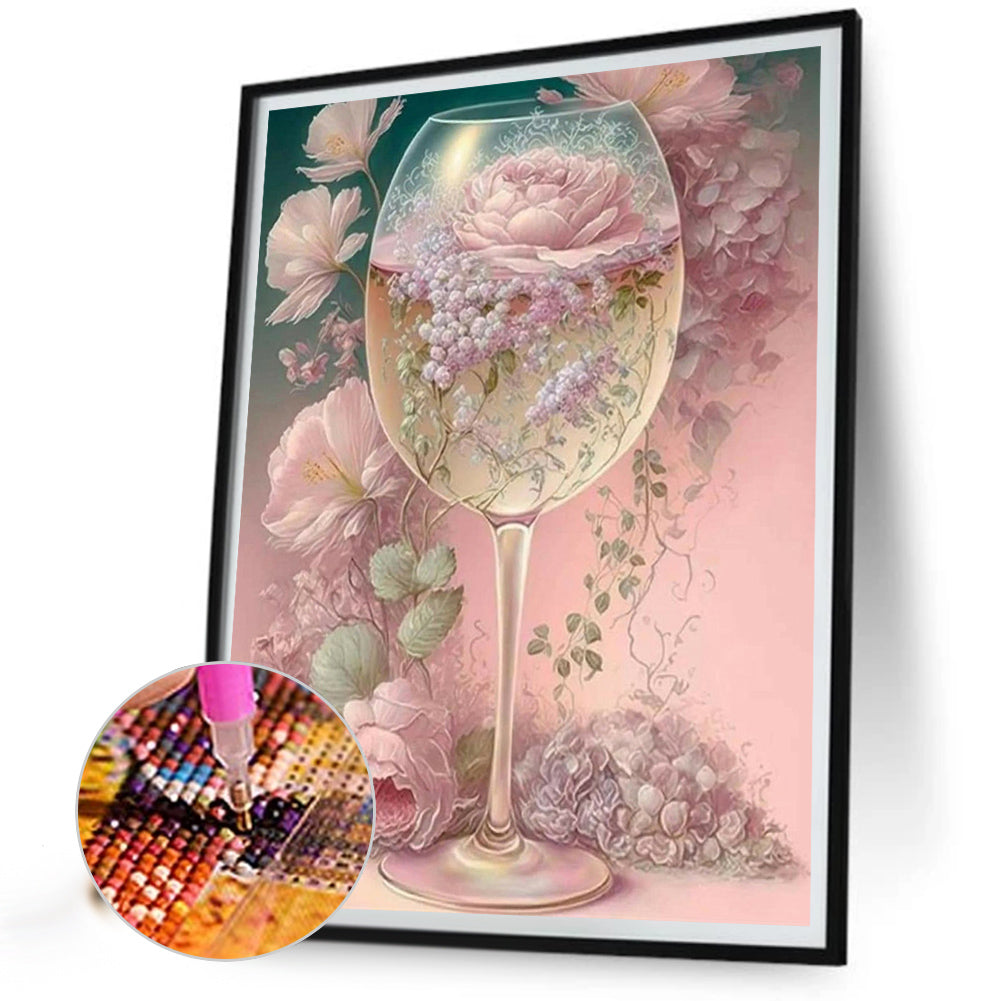 Goblet And Flowers - Full Square Drill Diamond Painting 30*40CM