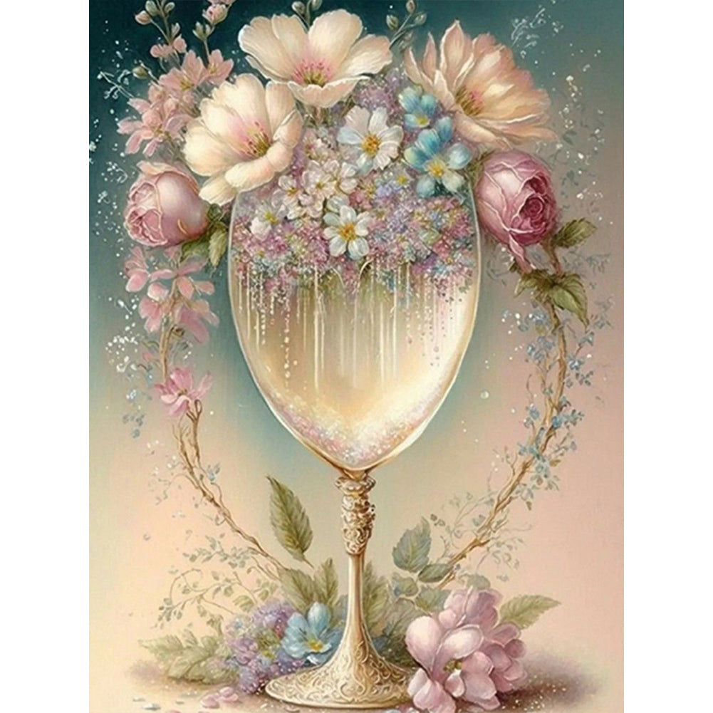 Goblet And Flowers - Full Square Drill Diamond Painting 30*40CM