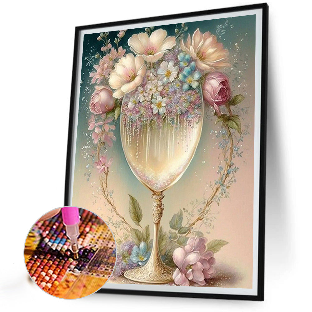 Goblet And Flowers - Full Square Drill Diamond Painting 30*40CM