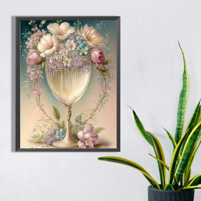 Goblet And Flowers - Full Square Drill Diamond Painting 30*40CM