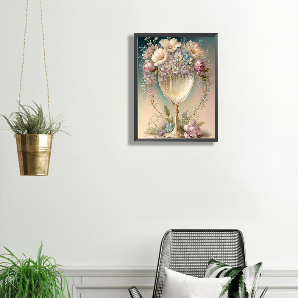 Goblet And Flowers - Full Square Drill Diamond Painting 30*40CM