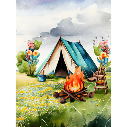 Camping - Full Round Drill Diamond Painting 30*40CM