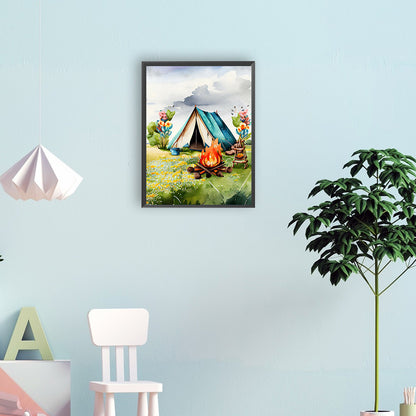 Camping - Full Round Drill Diamond Painting 30*40CM