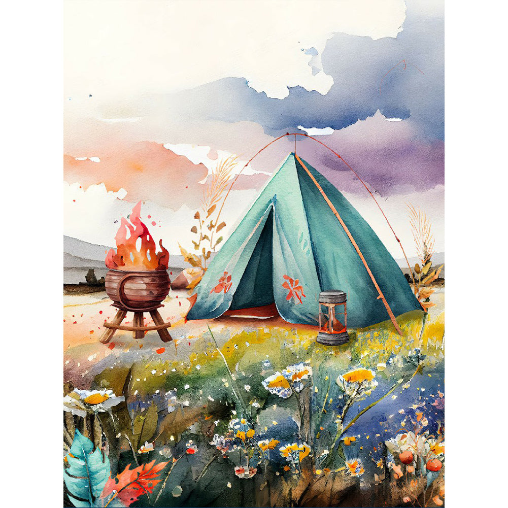 Camping - Full Round Drill Diamond Painting 30*40CM
