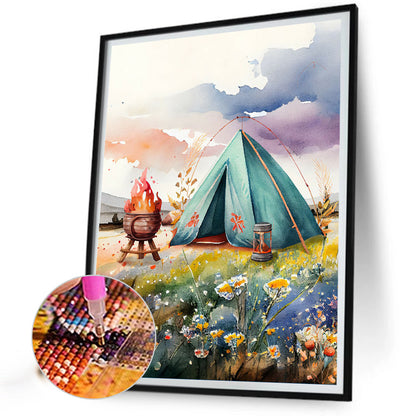 Camping - Full Round Drill Diamond Painting 30*40CM