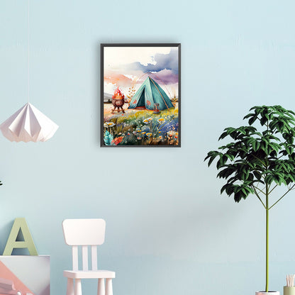 Camping - Full Round Drill Diamond Painting 30*40CM