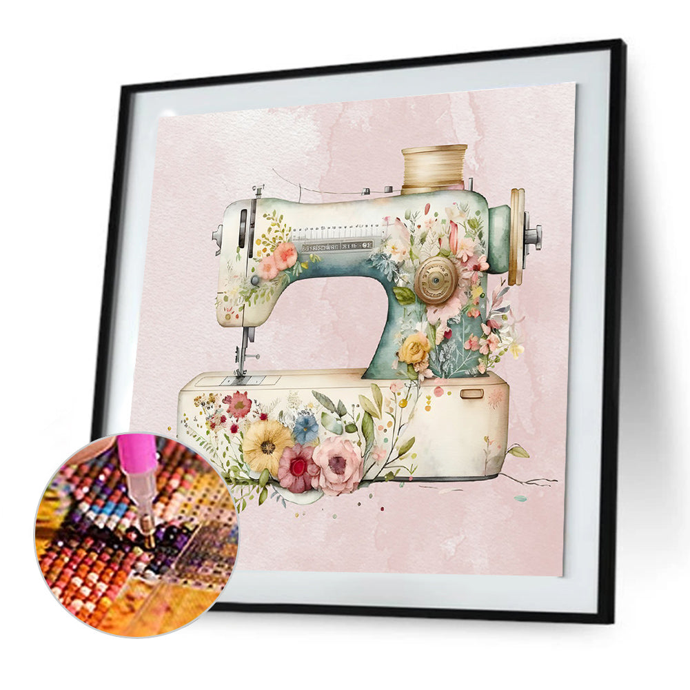 Sewing Machine - Full Round Drill Diamond Painting 30*30CM