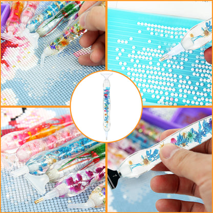 5D Resin Diamond Painting Pen Flower Point Drill Pen with Replacement Head