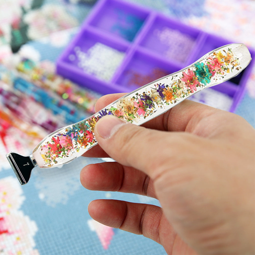 5D Resin Diamond Painting Pen Flower Point Drill Pen with Replacement Head