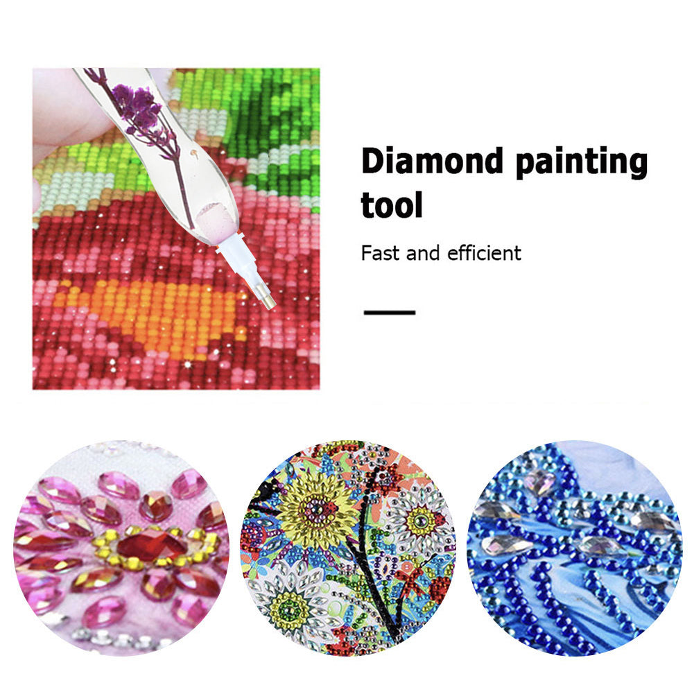 5D Resin Diamond Painting Pen Flower Point Drill Pen with Replacement Head