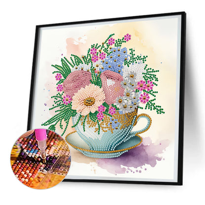 Exquisite Afternoon Tea Cup - Special Shaped Drill Diamond Painting 30*30CM