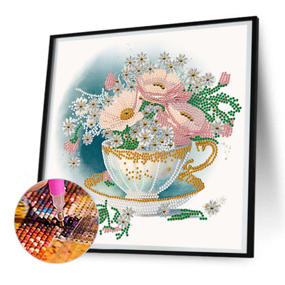 Exquisite Afternoon Tea Cup - Special Shaped Drill Diamond Painting 30*30CM