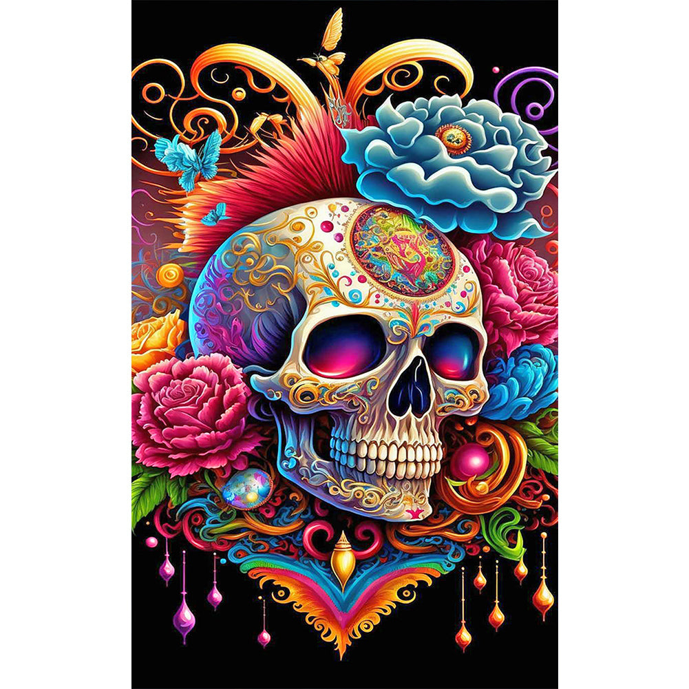 Skull - Full Round Drill Diamond Painting 30*50CM