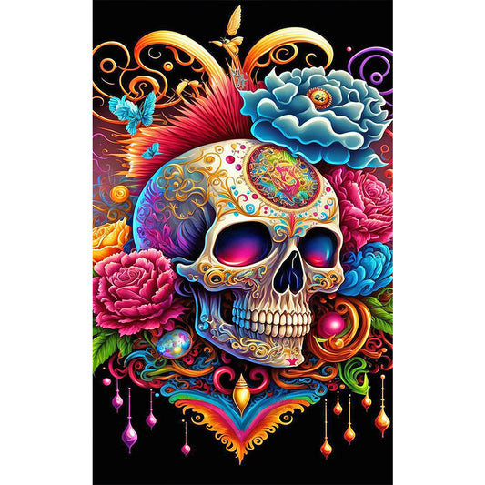 Skull - Full Round Drill Diamond Painting 30*50CM