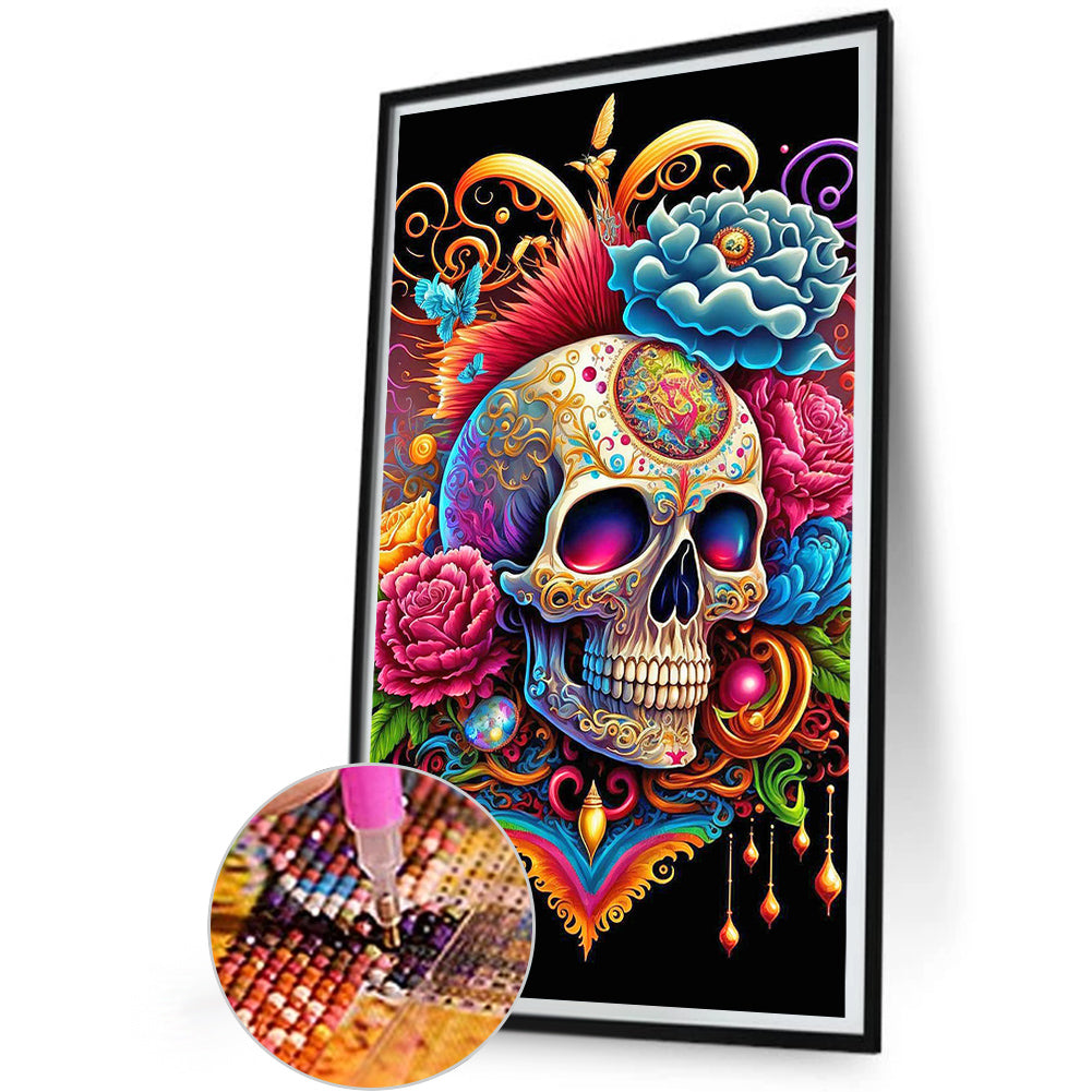Skull - Full Round Drill Diamond Painting 30*50CM
