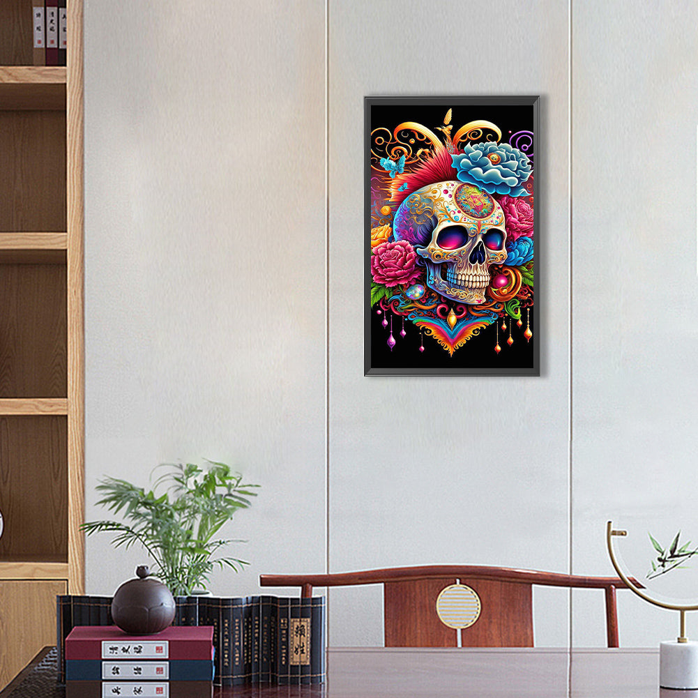 Skull - Full Round Drill Diamond Painting 30*50CM