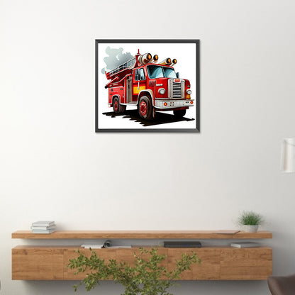 Fire Truck - Full Round Drill Diamond Painting 40*35CM