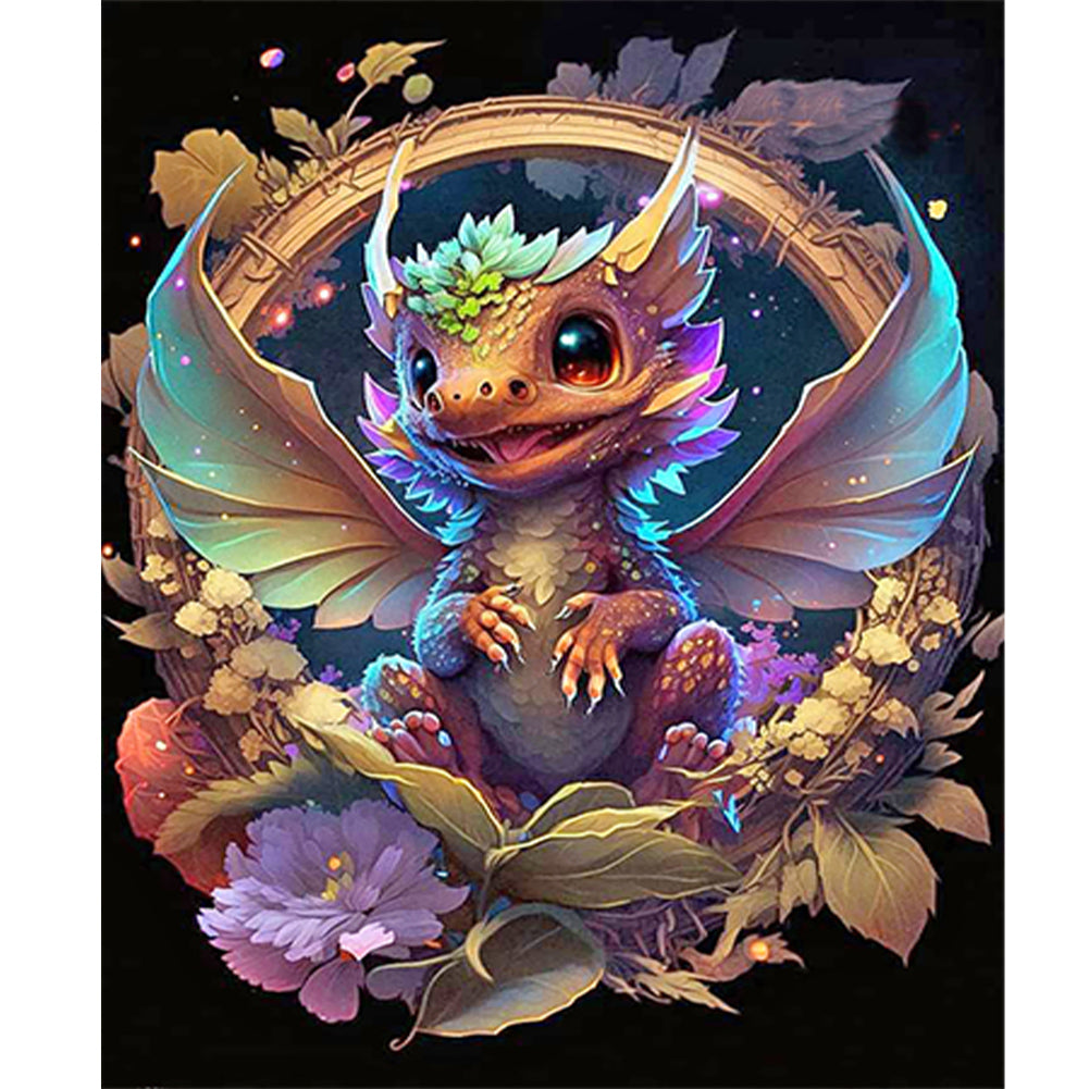 Little Dragon - Full Round Drill Diamond Painting 30*35CM