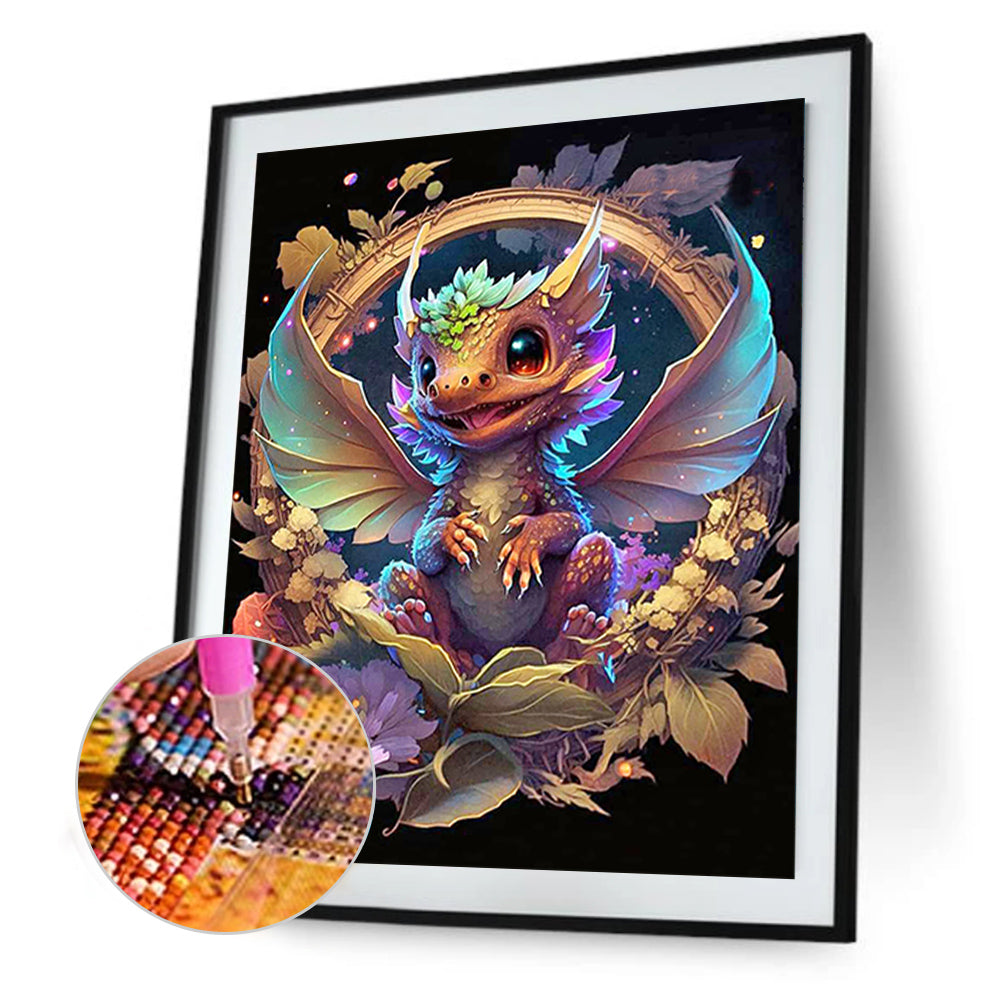 Little Dragon - Full Round Drill Diamond Painting 30*35CM