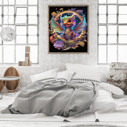 Little Dragon - Full Round Drill Diamond Painting 30*35CM