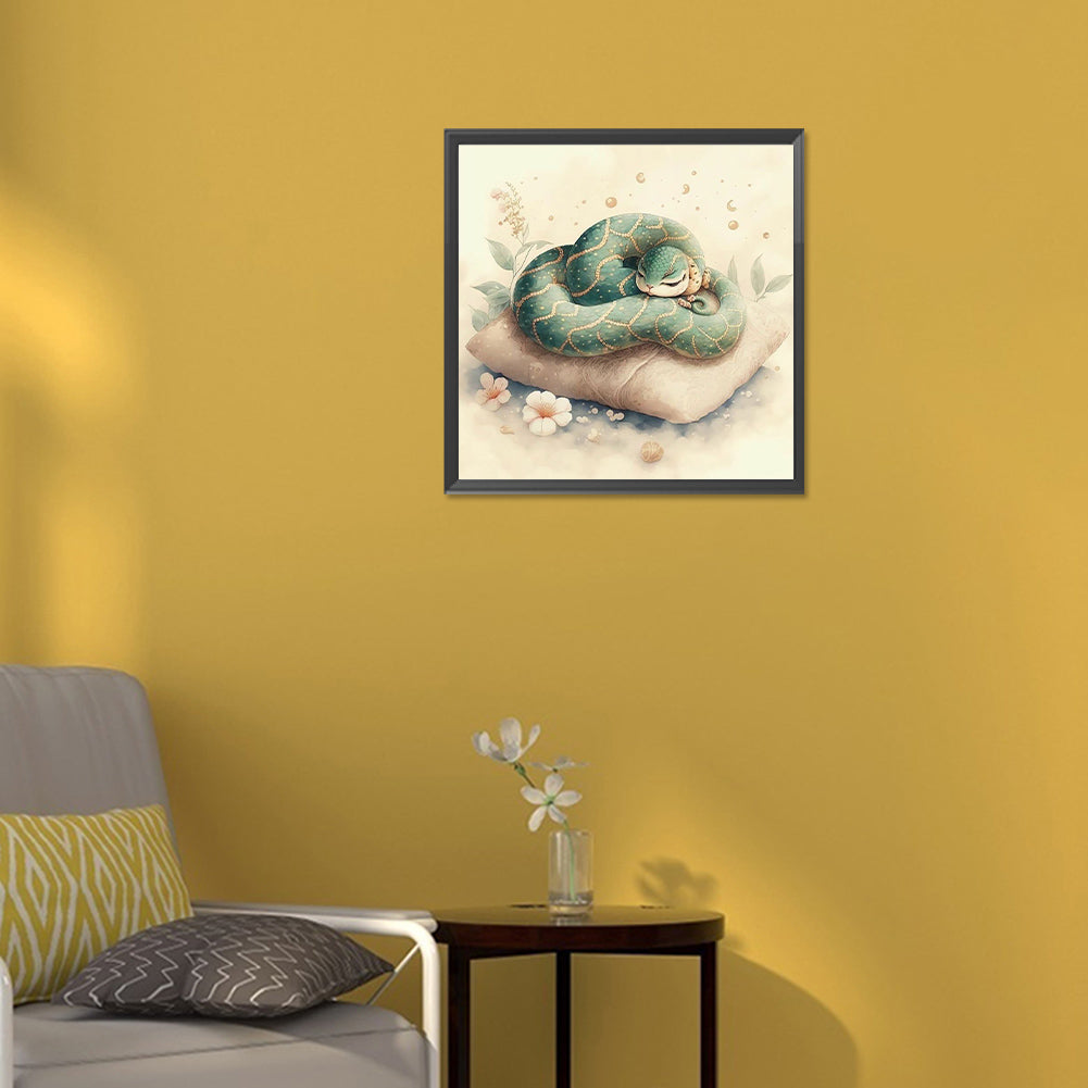 Green Snake - Full Round Drill Diamond Painting 30*30CM