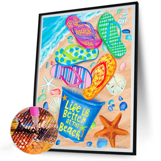 Beach Slippers - Full Round Drill Diamond Painting 30*40CM