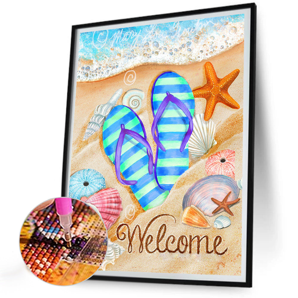 Beach Slippers - Full Round Drill Diamond Painting 30*40CM
