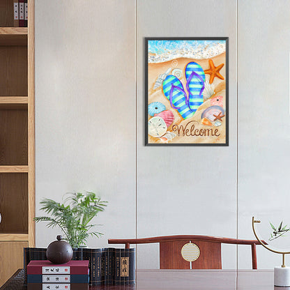 Beach Slippers - Full Round Drill Diamond Painting 30*40CM