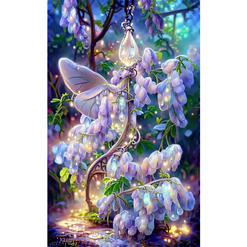 Wisteria Flower - Full Round Drill Diamond Painting 30*50CM