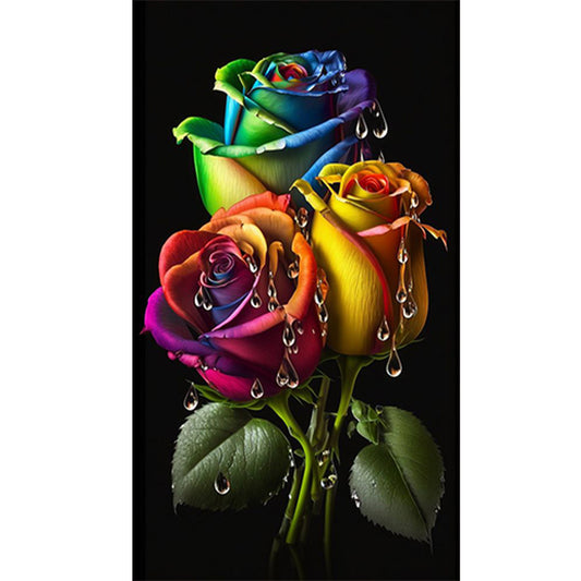 Water Drop Rose - Full Round Drill Diamond Painting 40*70CM