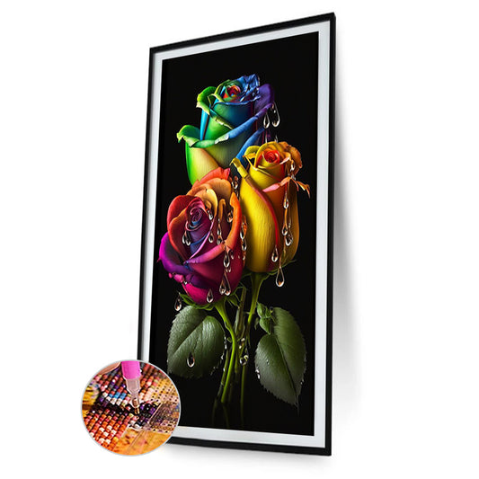 Water Drop Rose - Full Round Drill Diamond Painting 40*70CM
