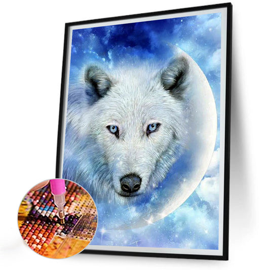Wolf Head - Full Round Drill Diamond Painting 30*40CM