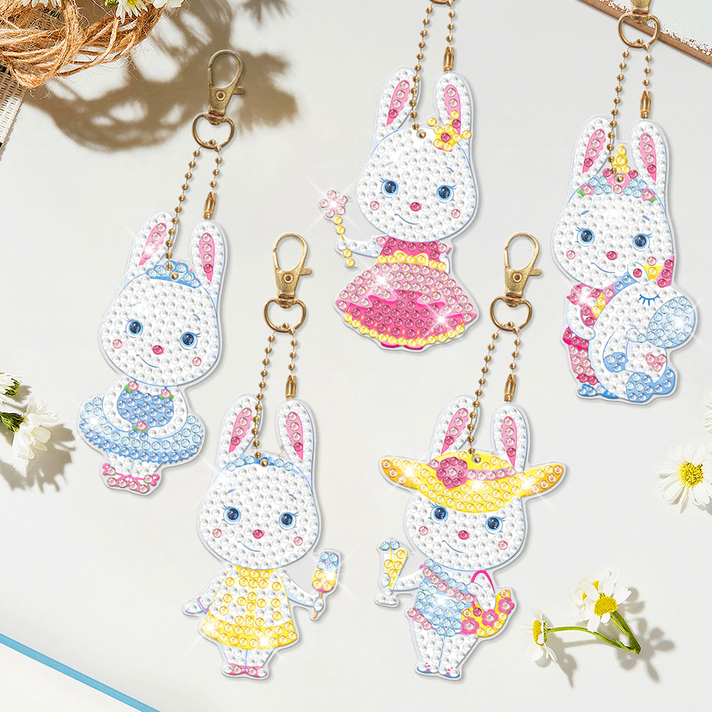 DIY Diamond Art Keychain Hanging Ornaments Cartoon Special-shaped Drill 5D Gifts