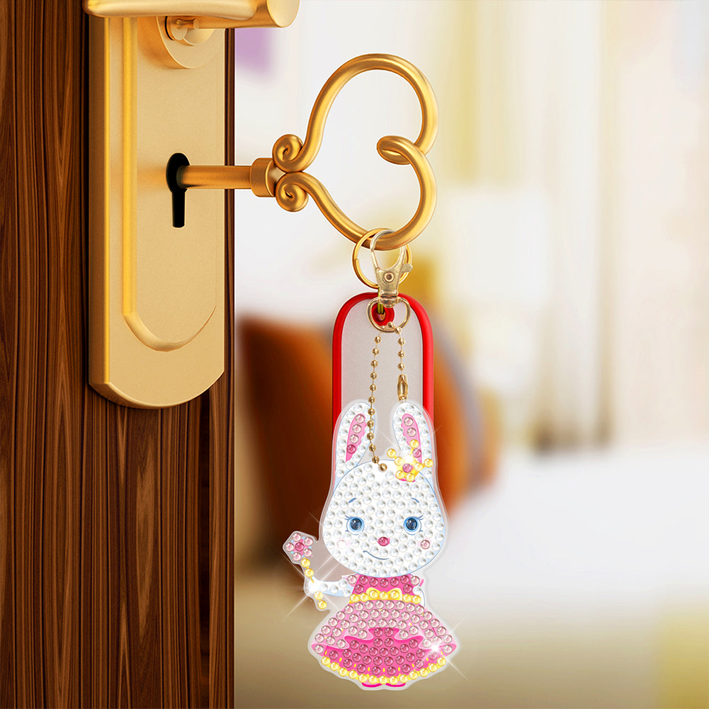 DIY Diamond Art Keychain Hanging Ornaments Cartoon Special-shaped Drill 5D Gifts