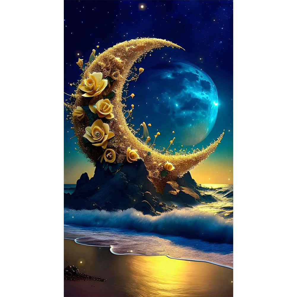 Bright Moon On The Sea - Full Round Drill Diamond Painting 40*70CM