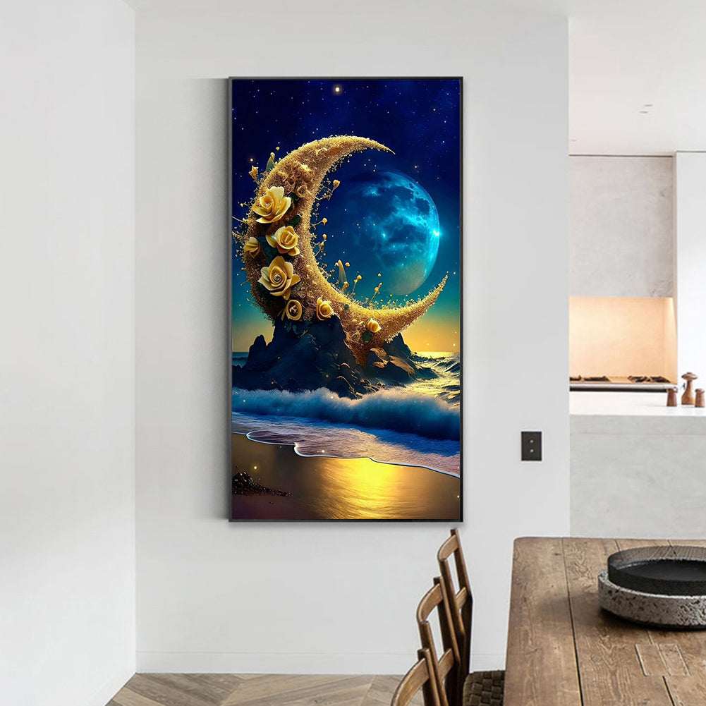 Bright Moon On The Sea - Full Round Drill Diamond Painting 40*70CM