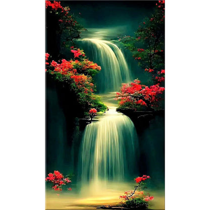 Luminous Waterfall - Full Round Drill Diamond Painting 40*70CM