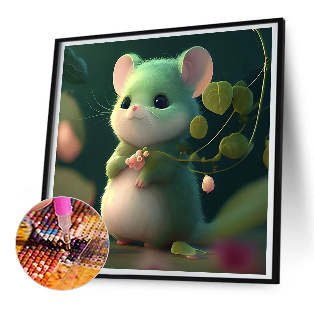 Green Mouse - Full Round Drill Diamond Painting 30*30CM