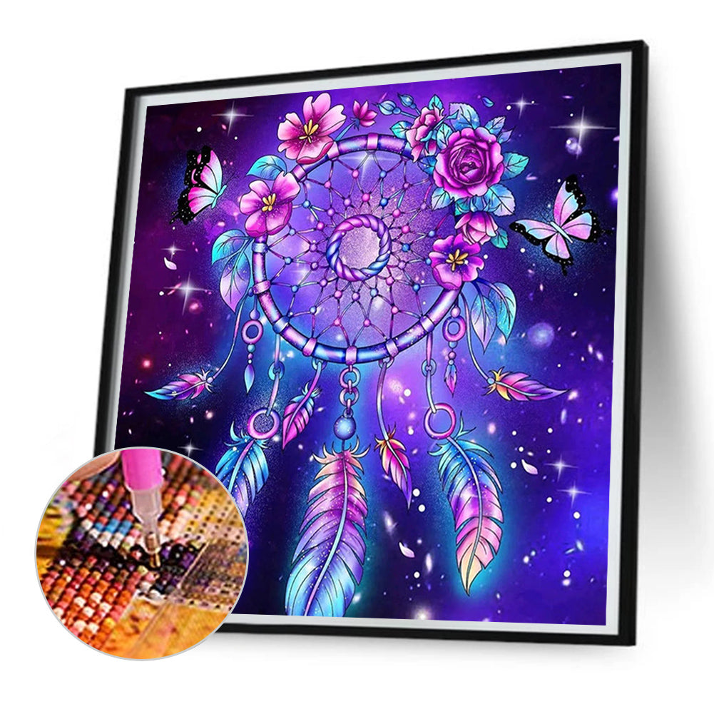 Dark Purple Dreamcatcher - Full Square Drill Diamond Painting 30*30CM