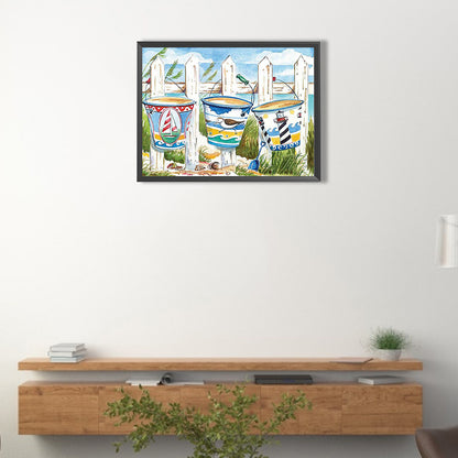 Sea Beach - Full Round Drill Diamond Painting 40*30CM