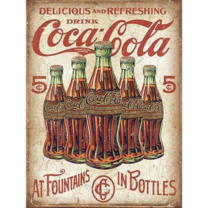 Retro Cola Poster - Full Round Drill Diamond Painting 30*40CM