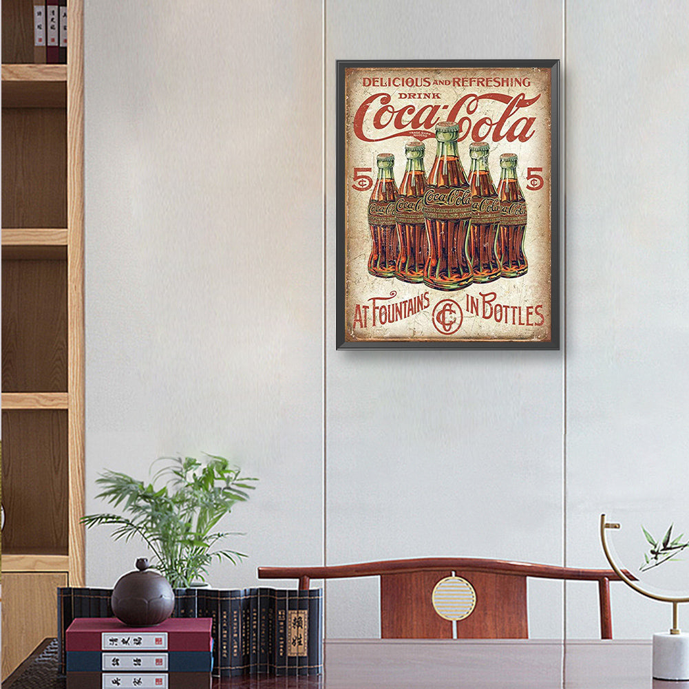 Retro Cola Poster - Full Round Drill Diamond Painting 30*40CM