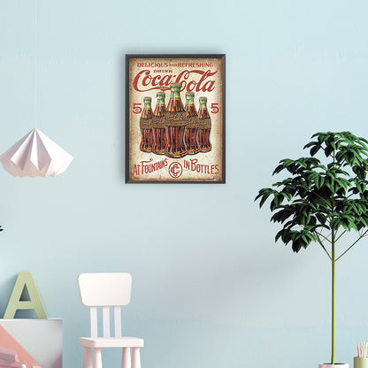 Retro Cola Poster - Full Round Drill Diamond Painting 30*40CM