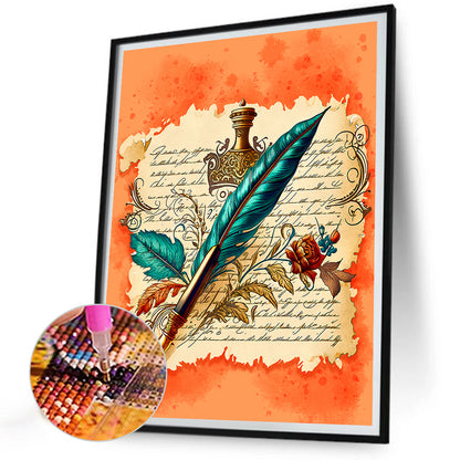 Writer Clip Art - Full Round Drill Diamond Painting 30*40CM