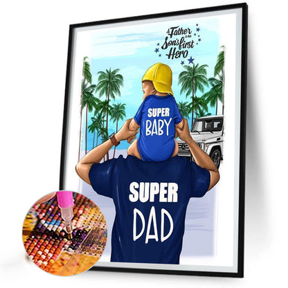 Parent-Child Time Father'S Day - Full Round Drill Diamond Painting 30*40CM