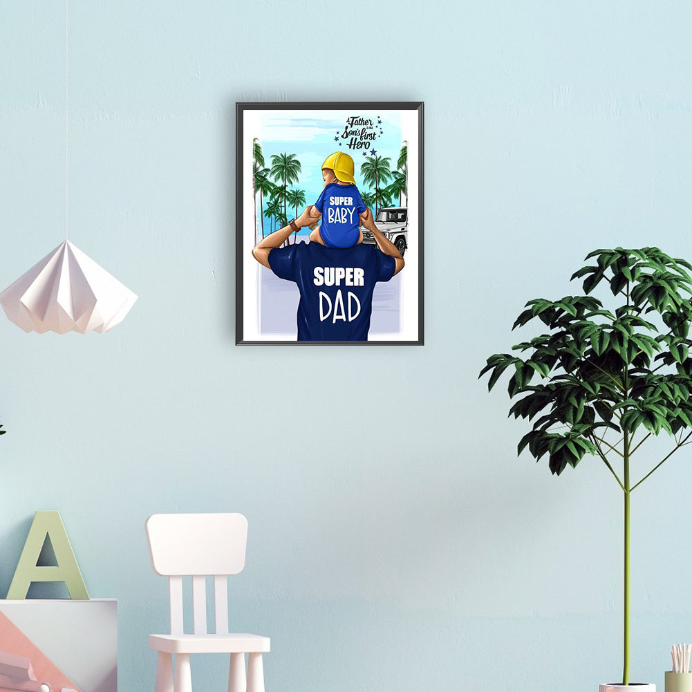 Parent-Child Time Father'S Day - Full Round Drill Diamond Painting 30*40CM